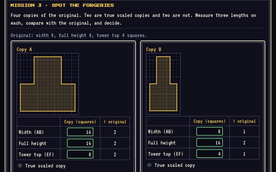 Screenshot of Scale Factor Lab